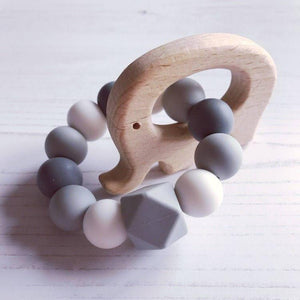 Elephant Mini Teething Ring - Grey - Hopes, Dreams & Jellybeans 