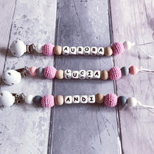 Load image into Gallery viewer, Personalised Crochet Dummy Clip - Pink
