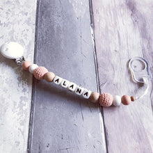 Load image into Gallery viewer, Personalised Crochet Dummy Clip - Peach
