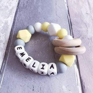Personalised Silicone Teething Ring - Hopes, Dreams & Jellybeans 