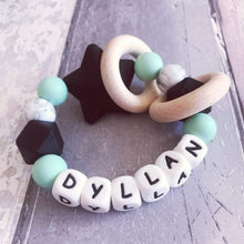 Load image into Gallery viewer, Personalised Silicone Star Teether - Hopes, Dreams &amp; Jellybeans 
