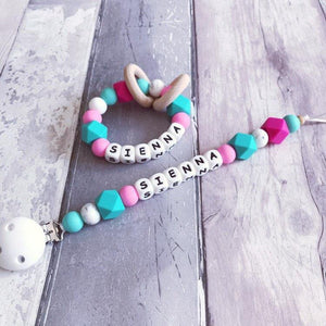 Personalised Silicone Teething Ring - Hopes, Dreams & Jellybeans 