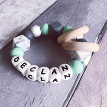 Load image into Gallery viewer, Personalised Silicone Teething Ring - Hopes, Dreams &amp; Jellybeans 
