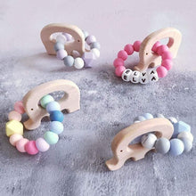 Load image into Gallery viewer, Elephant Mini Teething Ring - Baby blue - Hopes, Dreams &amp; Jellybeans 

