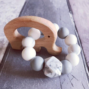 Elephant Mini Teething Ring - Marble - Hopes, Dreams & Jellybeans 