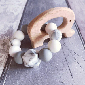 Elephant Mini Teething Ring - Marble - Hopes, Dreams & Jellybeans 
