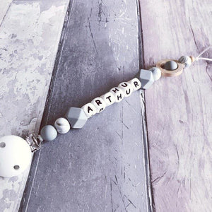 Personalised Dummy Clip with Spinner - Hopes, Dreams & Jellybeans 