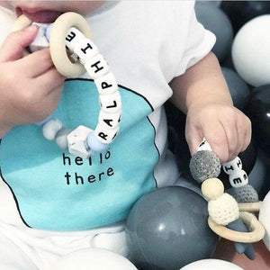 Personalised Blue Hue Silicone Teething Ring