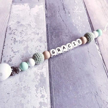 Load image into Gallery viewer, Personalised Crochet Dummy Clip - Mint - Hopes, Dreams &amp; Jellybeans 
