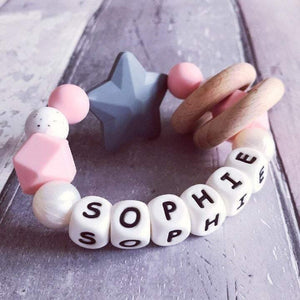 Personalised Silicone Star Teether - Hopes, Dreams & Jellybeans 