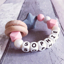 Load image into Gallery viewer, Personalised Silicone Star Teether - Hopes, Dreams &amp; Jellybeans 
