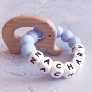 Personalised Silicone Teether with Elephant
