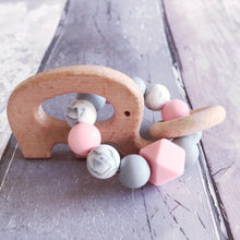 Load image into Gallery viewer, Elephant Mini Teething Ring - Pink - Hopes, Dreams &amp; Jellybeans 
