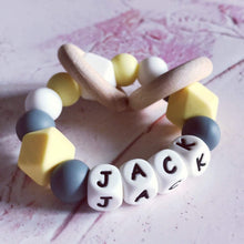 Load image into Gallery viewer, Personalised Silicone Teething Ring - Hopes, Dreams &amp; Jellybeans 

