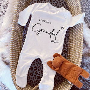 I Love My Grandad Baby Vest, Personalised Gramps Body vest, Newborn Pregnancy Announcement, Going to be a Grandad, Grandad Announcement baby