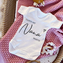 Load image into Gallery viewer, I Love My Nana Baby Vest, Personalised Nana Bodysuit, Babygrow, Newborn Pregnancy Announcement, Going to be a Nana, Nanny Announcement Gift
