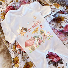 Load image into Gallery viewer, Personalised Fairy Gift for Baby, Fairy Baby Vest Name, Personalised Girls Fairy Outfit for Baby, Fairy Babyshower Gift, Fairy Sleepsuit
