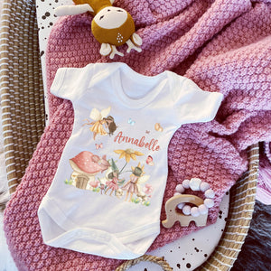 Personalised Fairy Gift for Baby, Fairy Baby Vest Name, Personalised Girls Fairy Outfit for Baby, Fairy Babyshower Gift, Fairy Sleepsuit