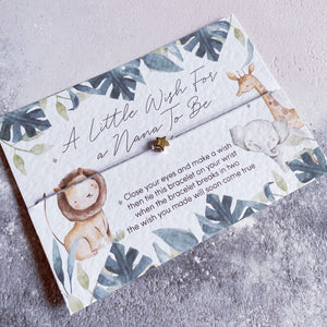 Nanny To Be Card, Wish Bracelet Nanny to Be, New Nanny Card, Gift Card For Nan To Be, Pregnancy Reveal, Grandparent Announcement