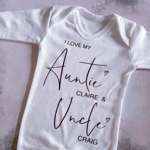 I Love My Auntie Baby Vest, Personalised Babygrow, Aunty Babygrow, Newborn Pregnancy Announcement Gift, Going to be an Auntie, Auntie Gift