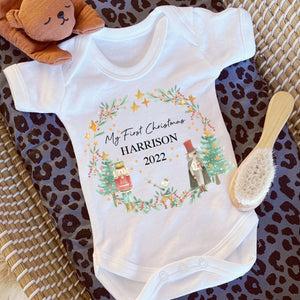First Christmas babygrow, Personalised vest, Nutcracker sleepsuit , 1st Xmas, 1st Christmas, Baby girl Baby boy, Christmas outfit, Xmas pjs