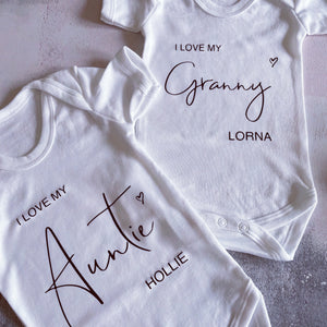 I Love My Granny Baby Vest, Personalised Babygrow, Gran Babygrow, Newborn Pregnancy Announcement Gift, Going to be a Grandmother Gift