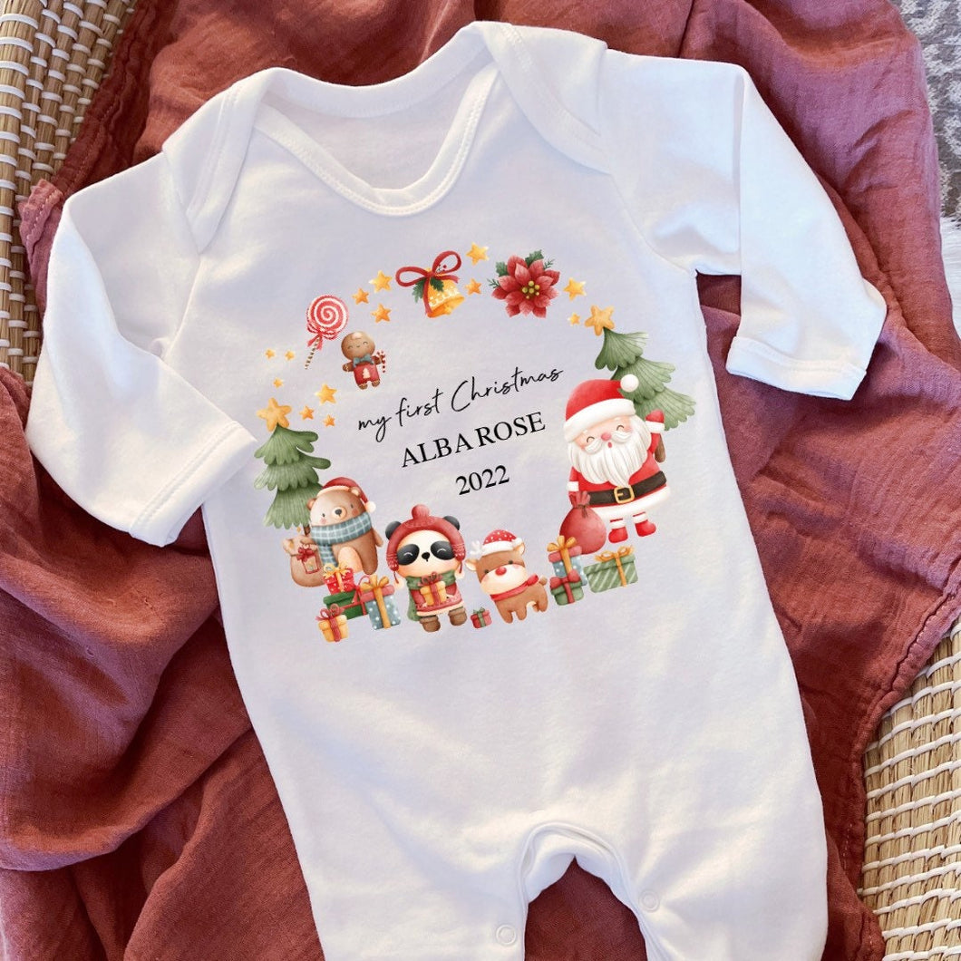 Personalised First Christmas Baby Vest, My first Christmas Babygrow, Baby's First Christmas, 1st Christmas, Personalised Christmas Eve Box