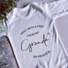 Load image into Gallery viewer, Sent With A Kiss From My Grandad In Heaven, I Love My Grandad Baby Vest, Newborn Pregnancy Announcement, Cute Baby Vest Bodysuit Baby Grow
