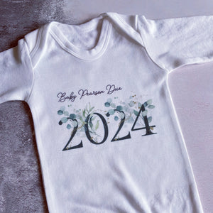 Baby Due 2024 Babygrow, Baby Coming 2023 Sleepsuit, baby girl hospital coming home outfit, Newborn Pregnancy Announcement Vest, New Mum Gift