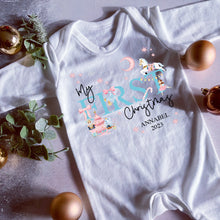 Load image into Gallery viewer, Baby Girls Nutcracker Ballerina, My First Christmas Outfit, 1st Christmas Baby Gift, Personalised Vest, Newborn Xmas Sleepsuit, Babygrow
