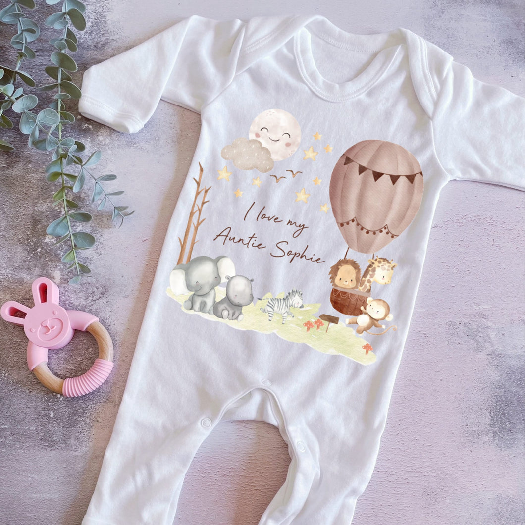 I Love My Auntie Baby Vest, Personalised Sleepsuit, Auntie Babygrow, Newborn Pregnancy Announcement Gift, Going to be an Auntie, New Auntie