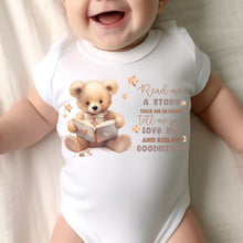 Load image into Gallery viewer, Say you love me, Kiss me goodnight, Reading Book Gift, Cute Teddy, Baby Arrival Newborn Pregnancy Announcement Gift, Going to be an Auntie
