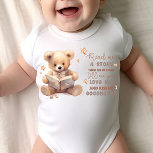 Say you love me, Kiss me goodnight, Reading Book Gift, Cute Teddy, Baby Arrival Newborn Pregnancy Announcement Gift, Going to be an Auntie