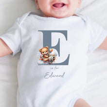 Load image into Gallery viewer, Baby boy clothes, personalised baby boys gifts, boys sleepsuits, new baby boy gift, baby shower gift, unisex baby gift, baby Announcement
