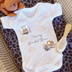 I Love My Grandad Baby Vest, Personalised Sleepsuit, Grandad Babygrow, Newborn Pregnancy Announcement Gift, Going to be a Grandad Grandpa
