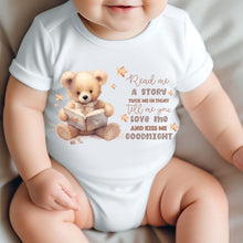 Load image into Gallery viewer, Say you love me, Kiss me goodnight, Reading Book Gift, Cute Teddy, Baby Arrival Newborn Pregnancy Announcement Gift, Going to be an Auntie
