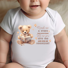 Load image into Gallery viewer, Say you love me, Kiss me goodnight, Reading Book Gift, Cute Teddy, Baby Arrival Newborn Pregnancy Announcement Gift, Going to be an Auntie
