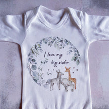 Load image into Gallery viewer, I Love My Big Sister Baby Vest, Personalised Babygrow, Sister Babygrow, Newborn Pregnancy Announcement Gift, Going to be Big Sister Gift

