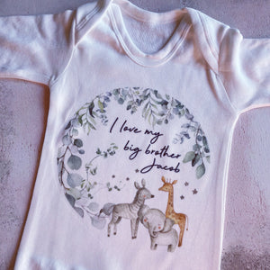 I Love My Big Brother Baby Vest, Personalised Babygrow, Brother Babygrow, Newborn Pregnancy Announcement Gift, Going to be Big Brother Gift