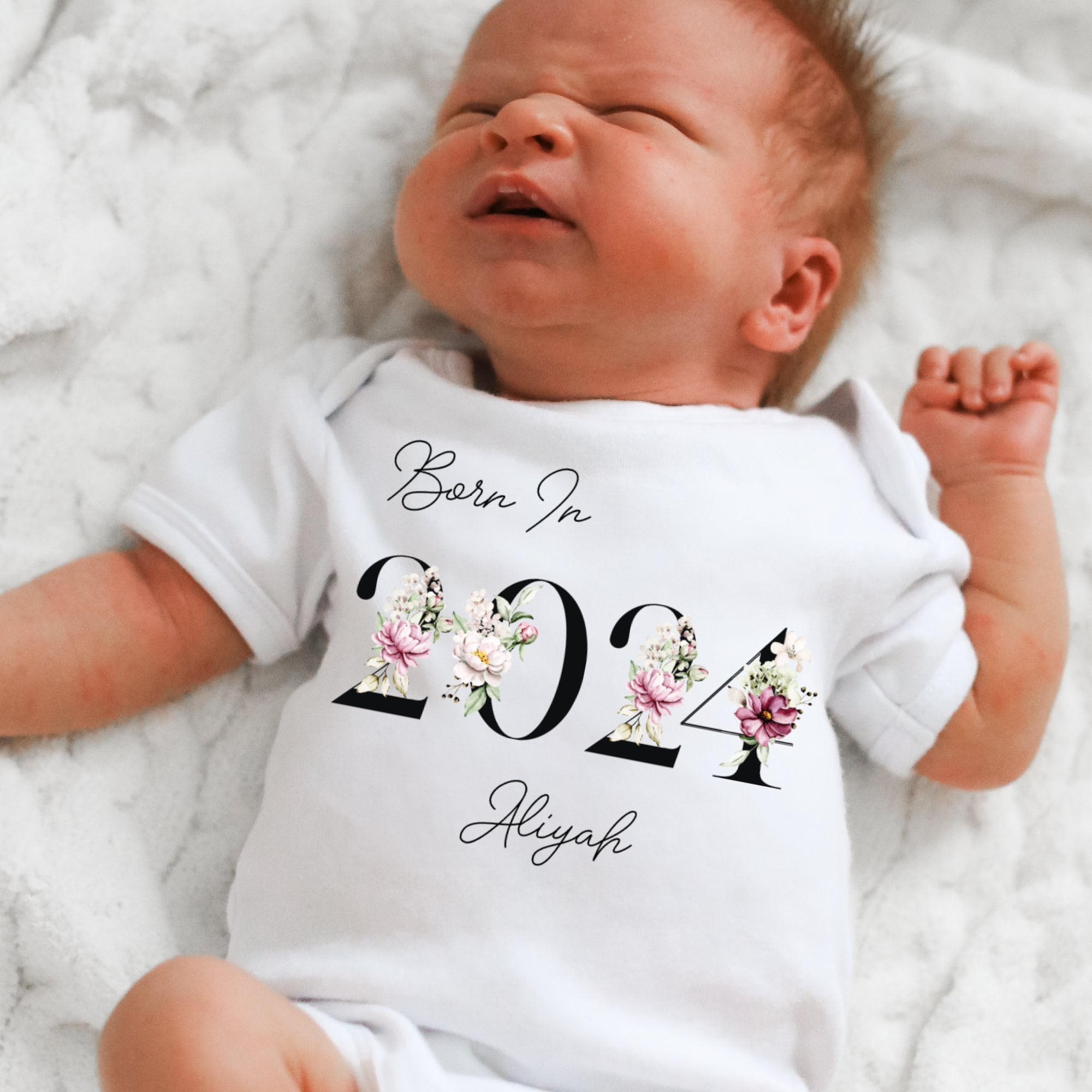 Baby Girl Personalised Baby Rompers Personalised Born In 2024 Baby