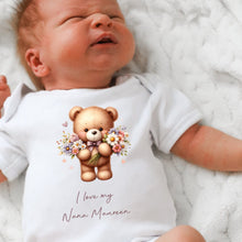 Load image into Gallery viewer, I Love My Nana Baby Vest, Personalised Babygrow, Nanny Babygrow, Newborn Pregnancy Announcement Gift, Going to be a Grandma, Grandparent Gif

