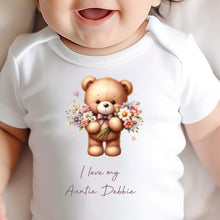 Load image into Gallery viewer, I Love My Auntie Baby Vest, Personalised Babygrow, Aunty Babygrow, Newborn Pregnancy Announcement Gift, Going to be an Auntie, Unicorn Gift
