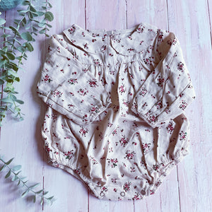 Floral Summer Rompers - Cream