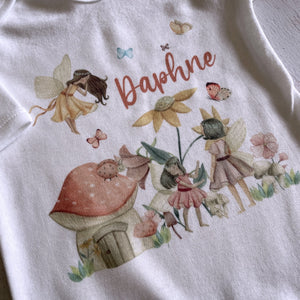 Personalised Fairy Garden babygrow / Sleepsuit