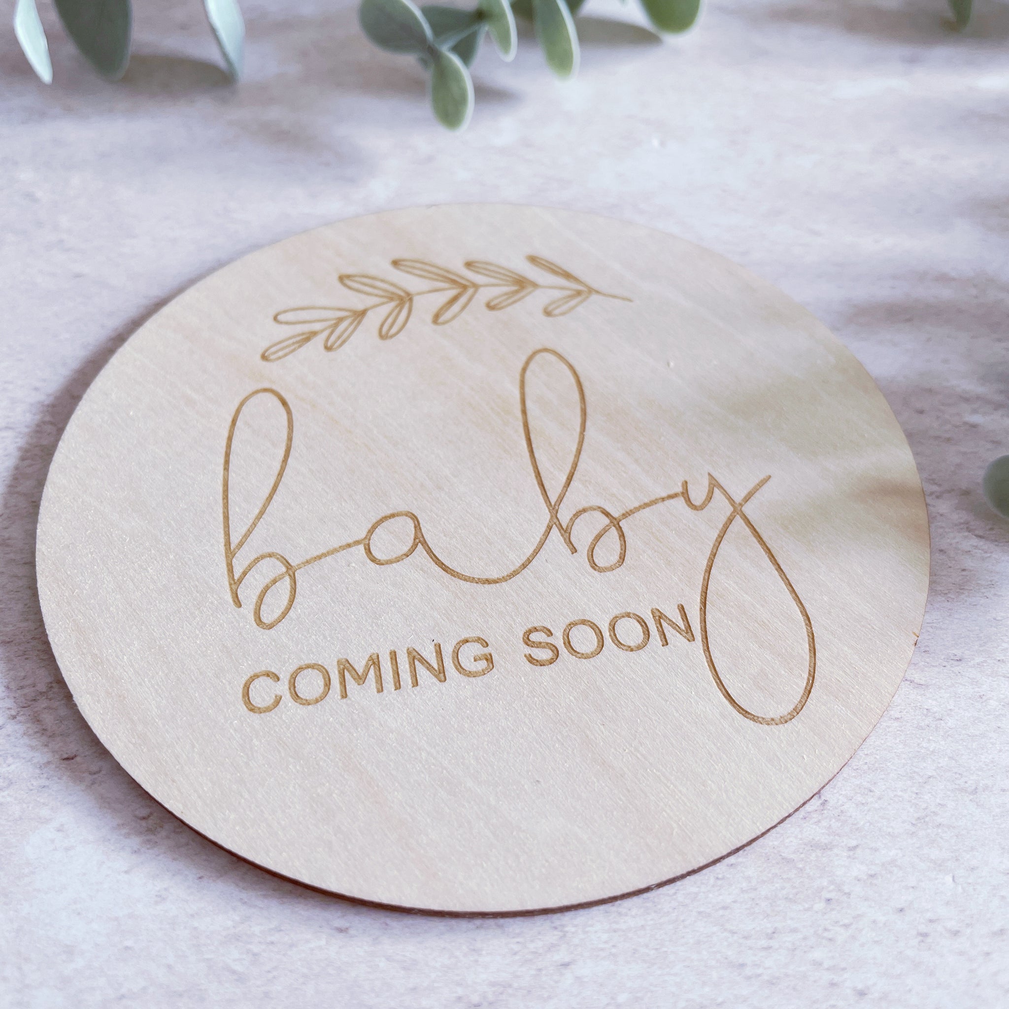 baby coming soon sign