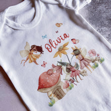 Load image into Gallery viewer, Personalised Fairy Garden babygrow / Sleepsuit
