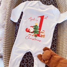 Load image into Gallery viewer, First Christmas Santa Personalised babygrow / Sleepsuit
