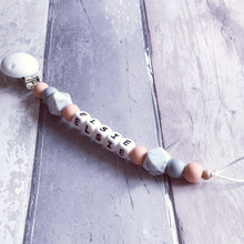 Load image into Gallery viewer, Dummy Clip and Teether Set - Soft peach - Hopes, Dreams &amp; Jellybeans 
