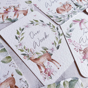 Baby Deer Milestone Cards - Set of 30
