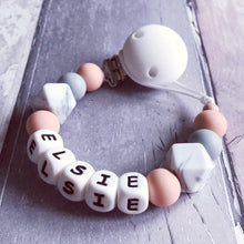 Load image into Gallery viewer, Dummy Clip and Teether Set - Soft peach - Hopes, Dreams &amp; Jellybeans 
